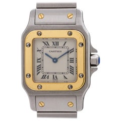 Cartier Ladies Yellow Gold Stainless Steel Santos Galbe Quartz Wristwatch