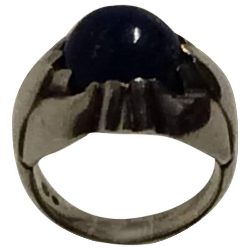 Georg Jensen Sterling Silver Ring with Lapis Lazuli from 1933-1944 No. 59 For Sale