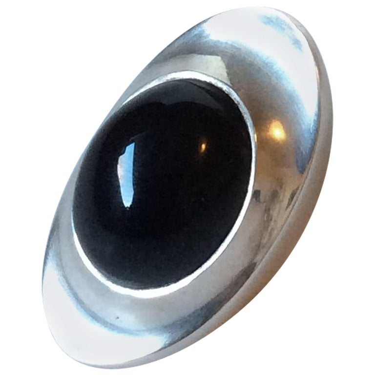 Georg Jensen Sterling Sølv Ring Designet af Henning Koppel med Sort Sten  No. 242 For Sale at 1stDibs | georg jensen ring med sten, ring med sort sten,  ring sten