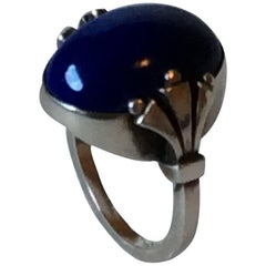 Georg Jensen Sterling Silver Ring with Lapis Lazuli No. 51