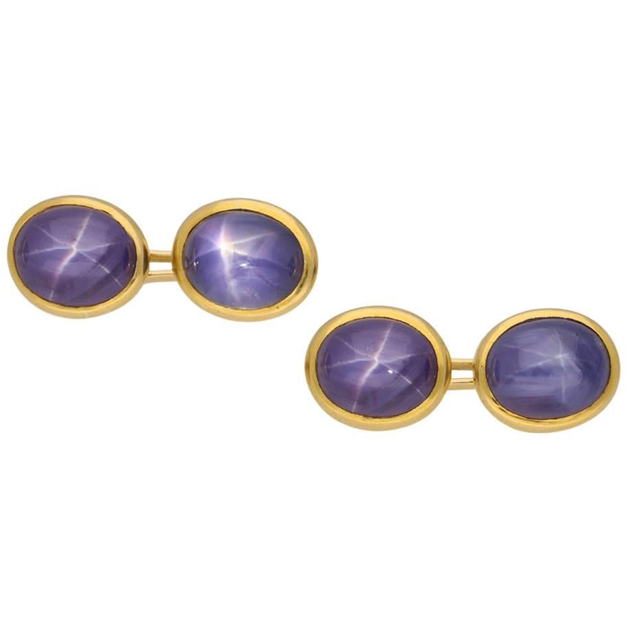 Antique Star Sapphire Cufflinks, circa 1900