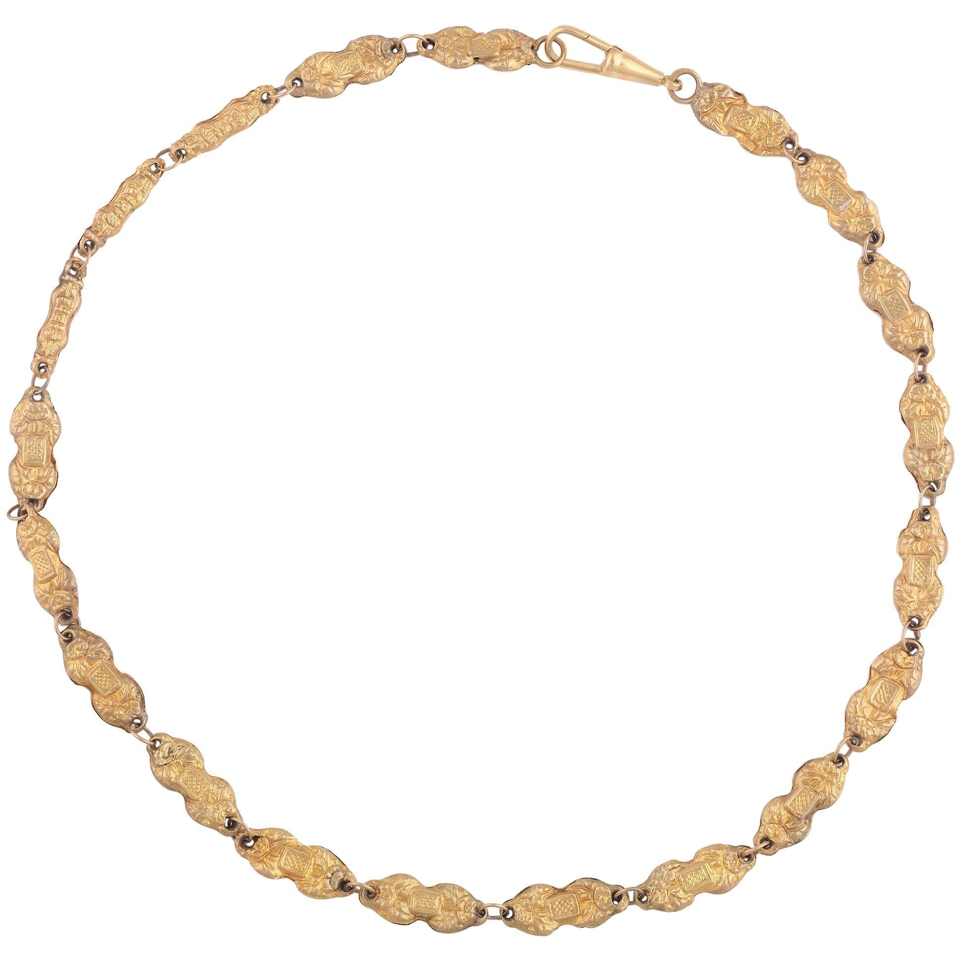 Late 18th Century Gold Venetian "Tattle" Necklace