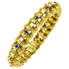 Sapphire and Diamond Set Gold Bracelet
