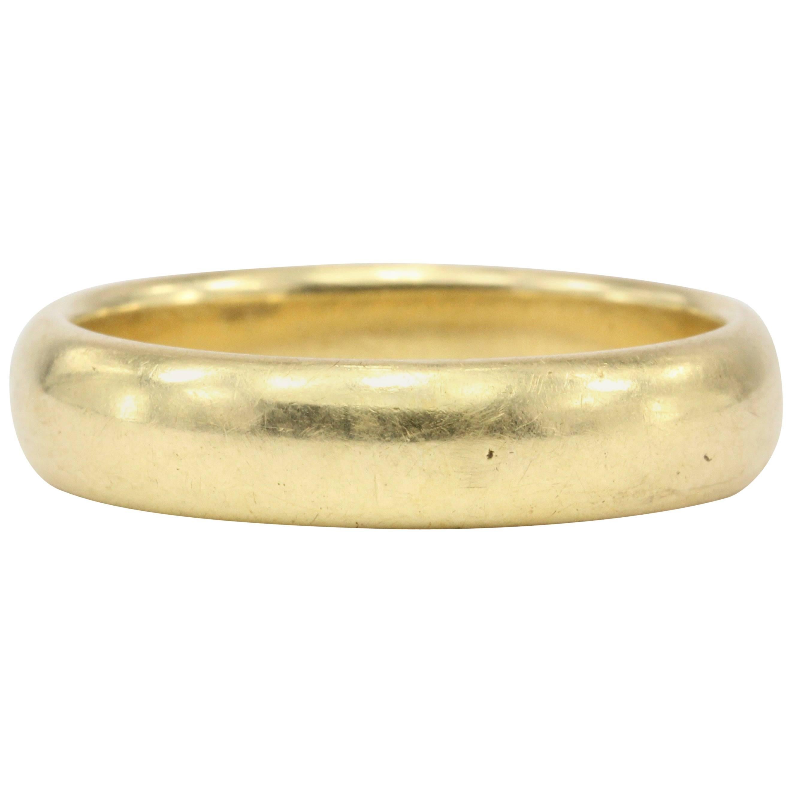 Edwardian Gold English Men’s Wedding Band Dated 4/1/1909