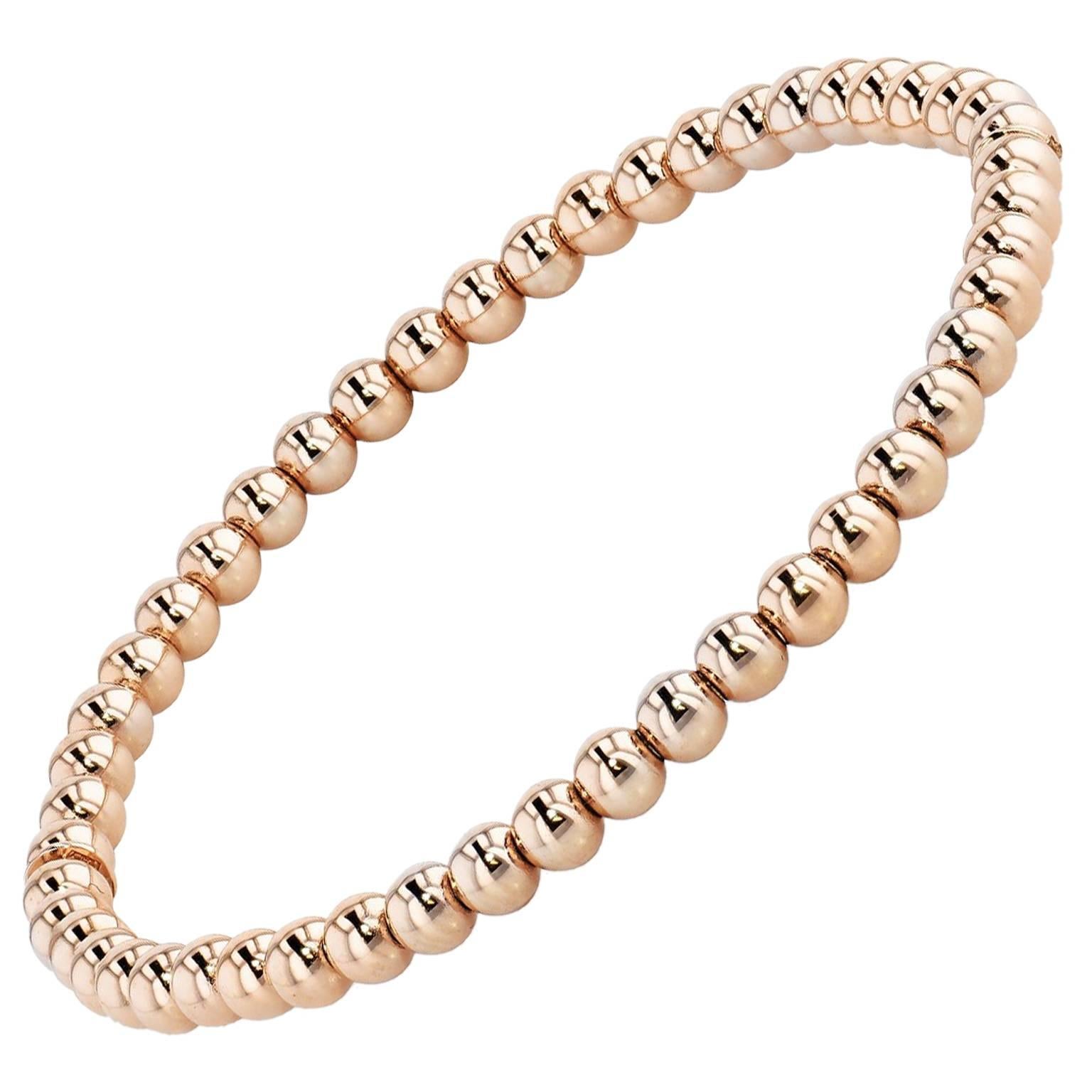 18 Karat Rose Gold Bead Bracelet