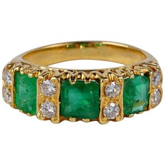Art Deco 2.0 Carat Colombian Emerald .60 Carat Diamond ring