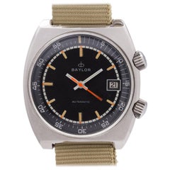Retro Baylor Stainless Steel Diver Date automatic wristwatch, circa 1970