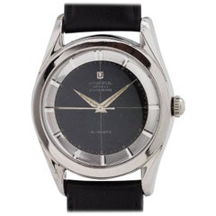 Retro Universal stainless Steel Geneve Polerouter Black Dial Automatic Wristwatch