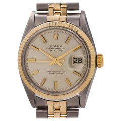 Retro Rolex Yellow Gold Stainless Steel Datejust self winding Wristwatch, circa 1965