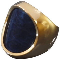 1970s Ove Fogh Pedersen Scandinavian Modernist Sodalite Gold Men’s Ring