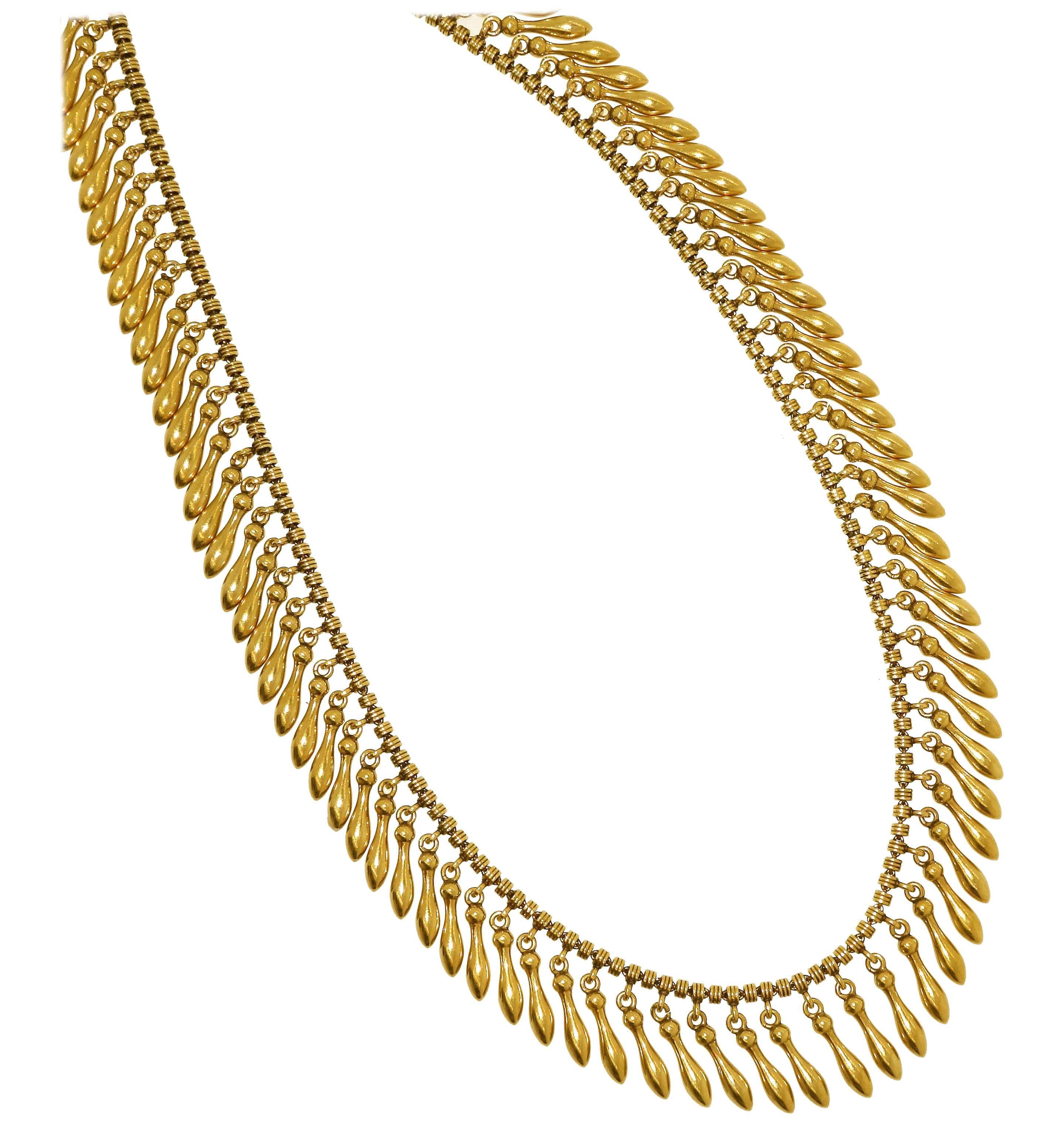 19th Century Gold Fringe Necklace