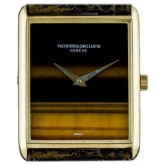 Vacheron Constantin Yellow Gold Tiger's Eye Dial Vintage Manual Wristwatch