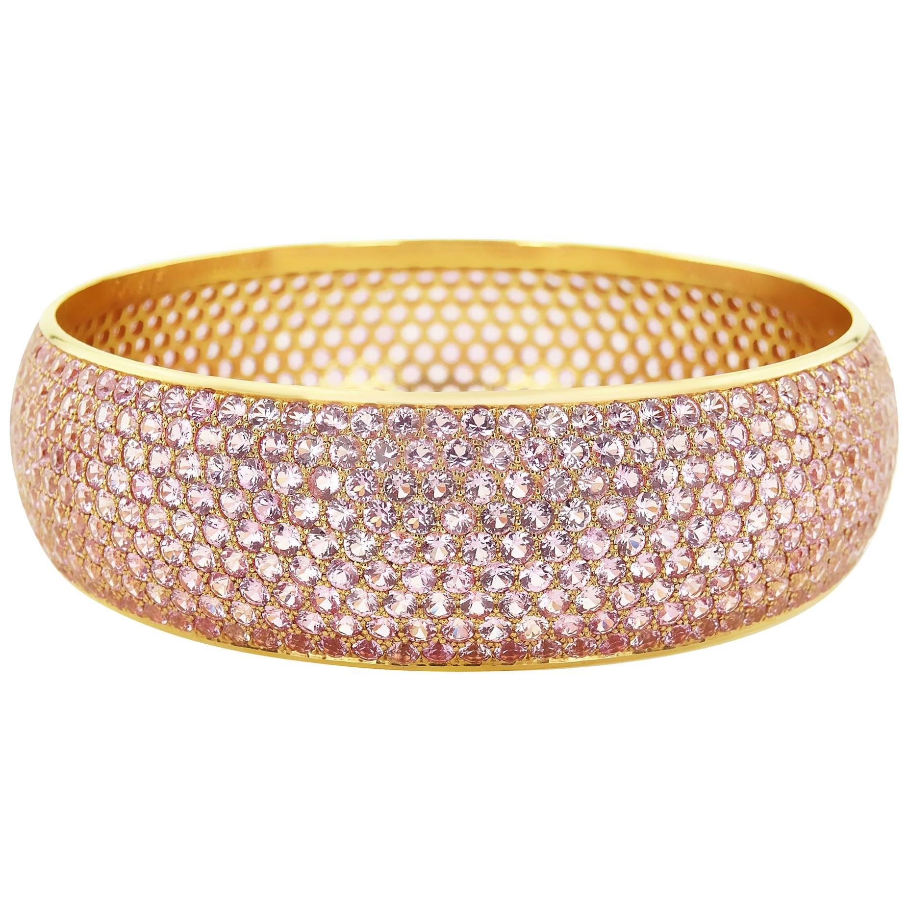 Pink Sapphire 40 ct Bangle