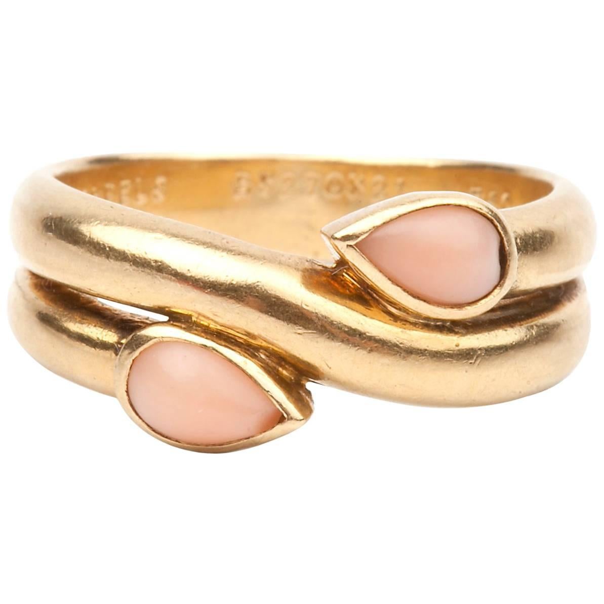 Van Cleef & Arpels Coral Gold Ring For Sale