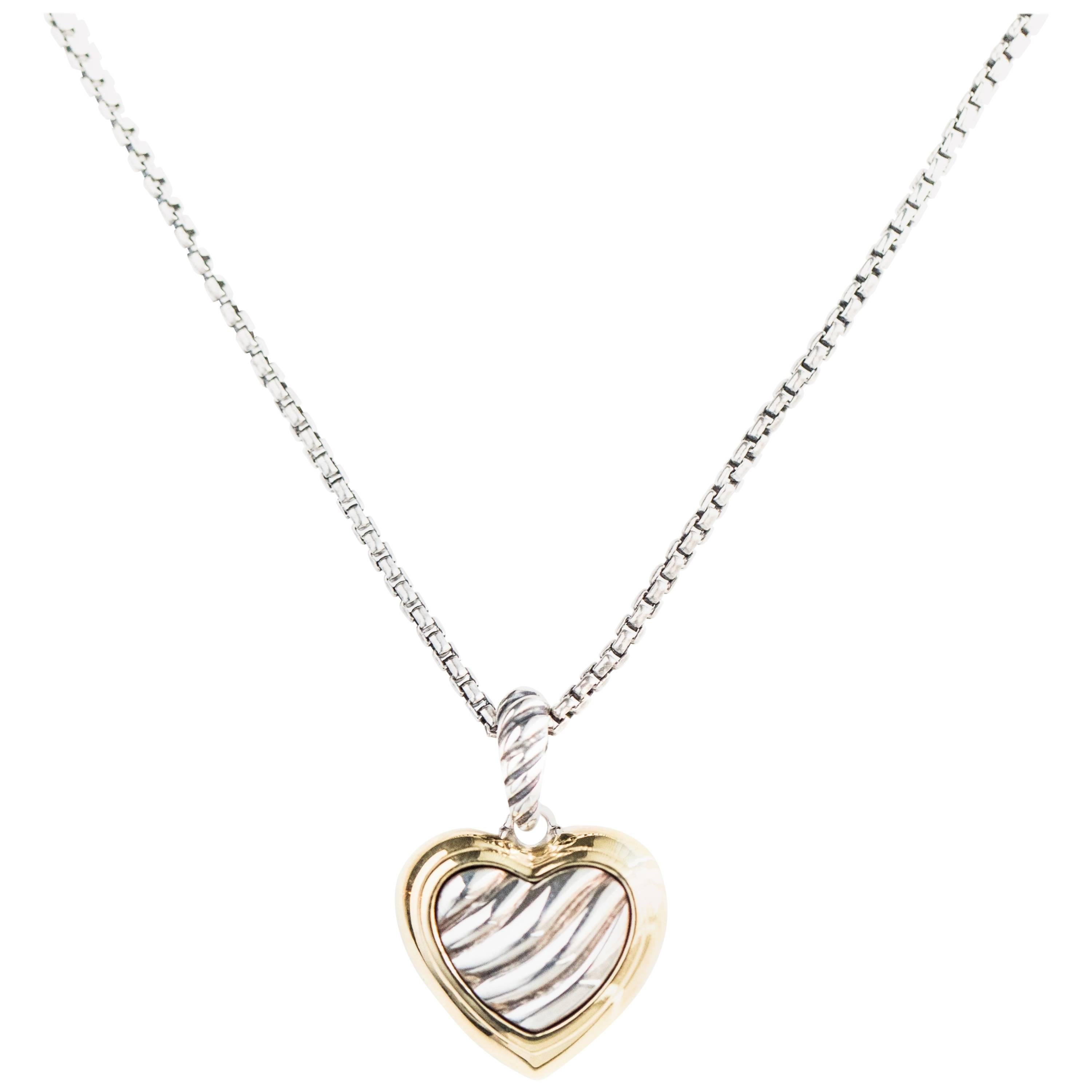 David Yurman Cable Heart Pendant Necklace