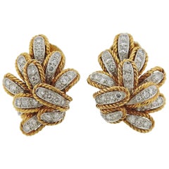 1970s Diamond Gold Earrings