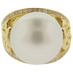 Adria de Haume South Sea Pearl Diamond Gold Ring