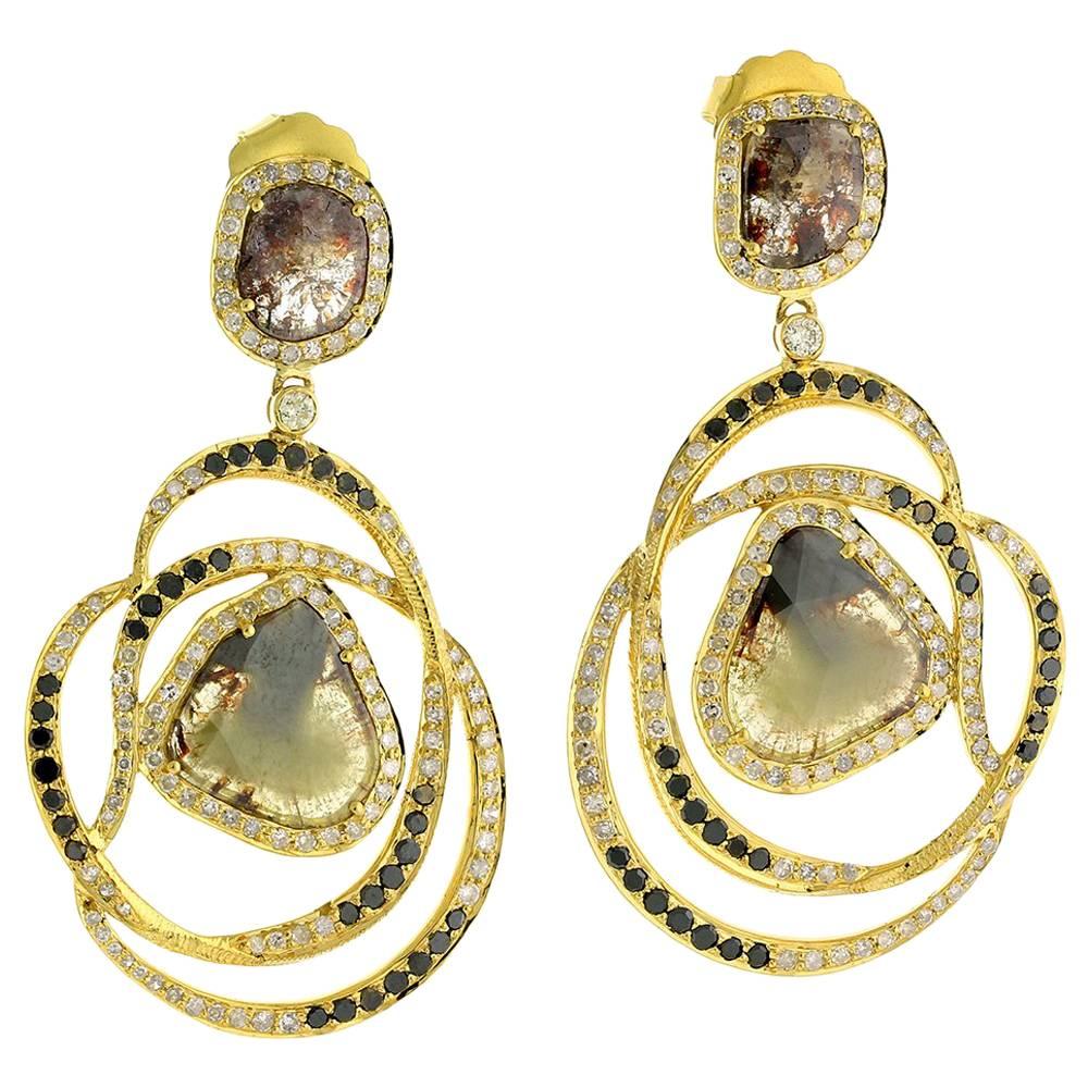 Slice Diamond Earring in 18 Karat Yellow Gold