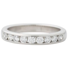 Tiffany 
Co. 0.33 Carat Diamond Platinum Halfway Eternity Band Ring