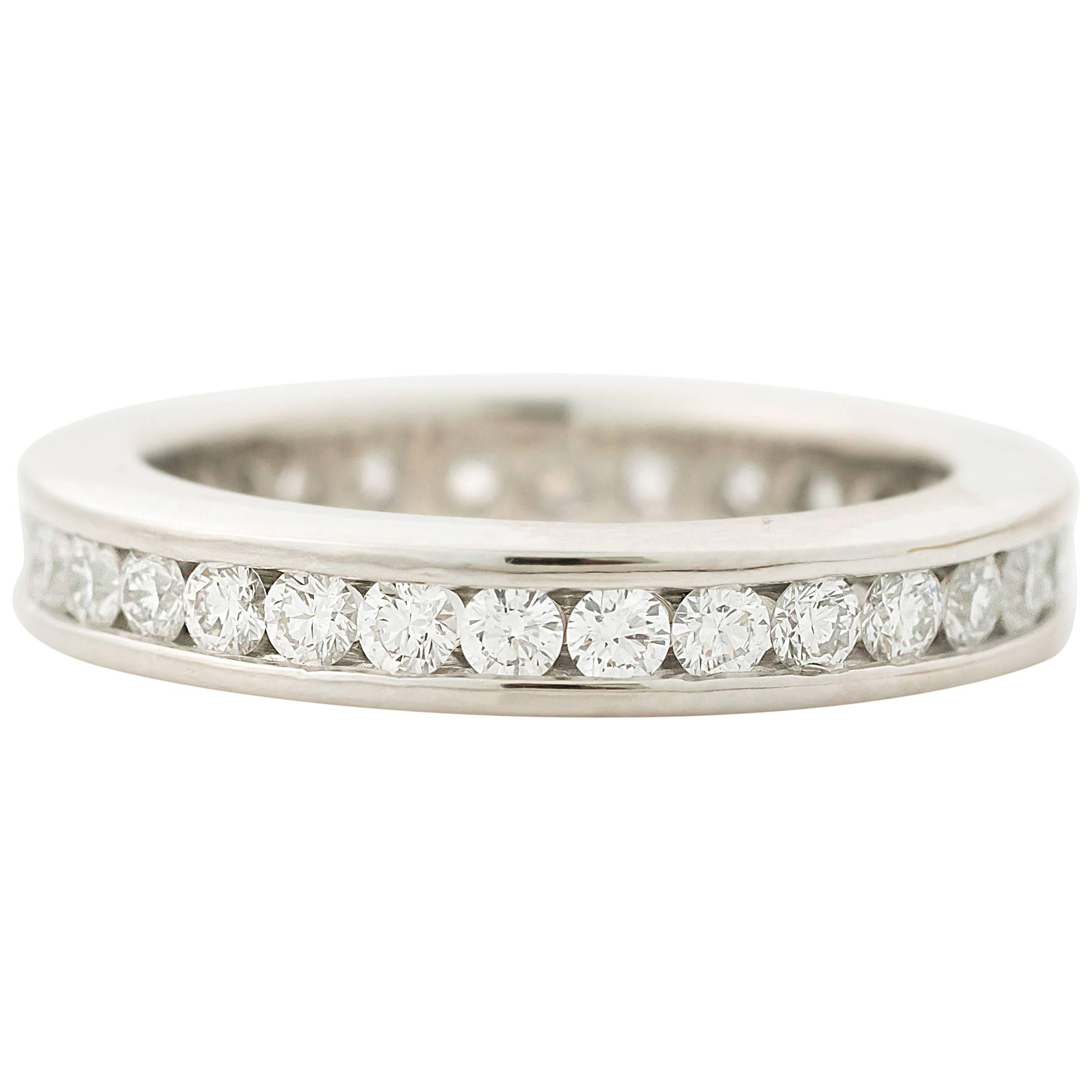 1.20 Carat Diamond and Platinum Eternity Band Ring For Sale