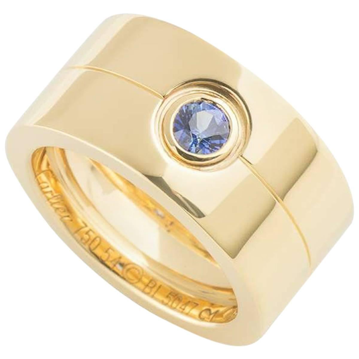 Cartier Gold Sapphire Band Ring