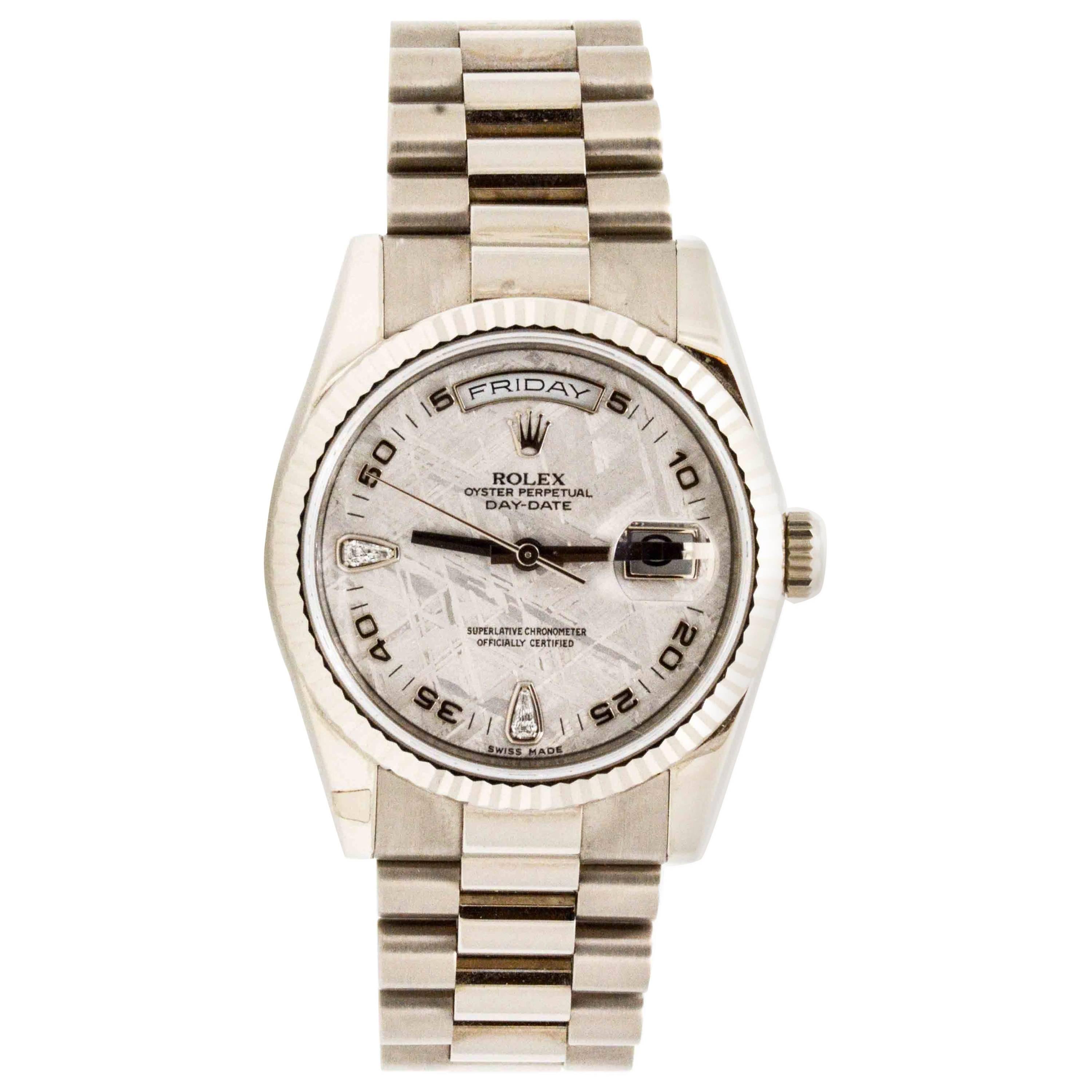 Rolex Presidential White Gold Day Date Automatic Wristwatch