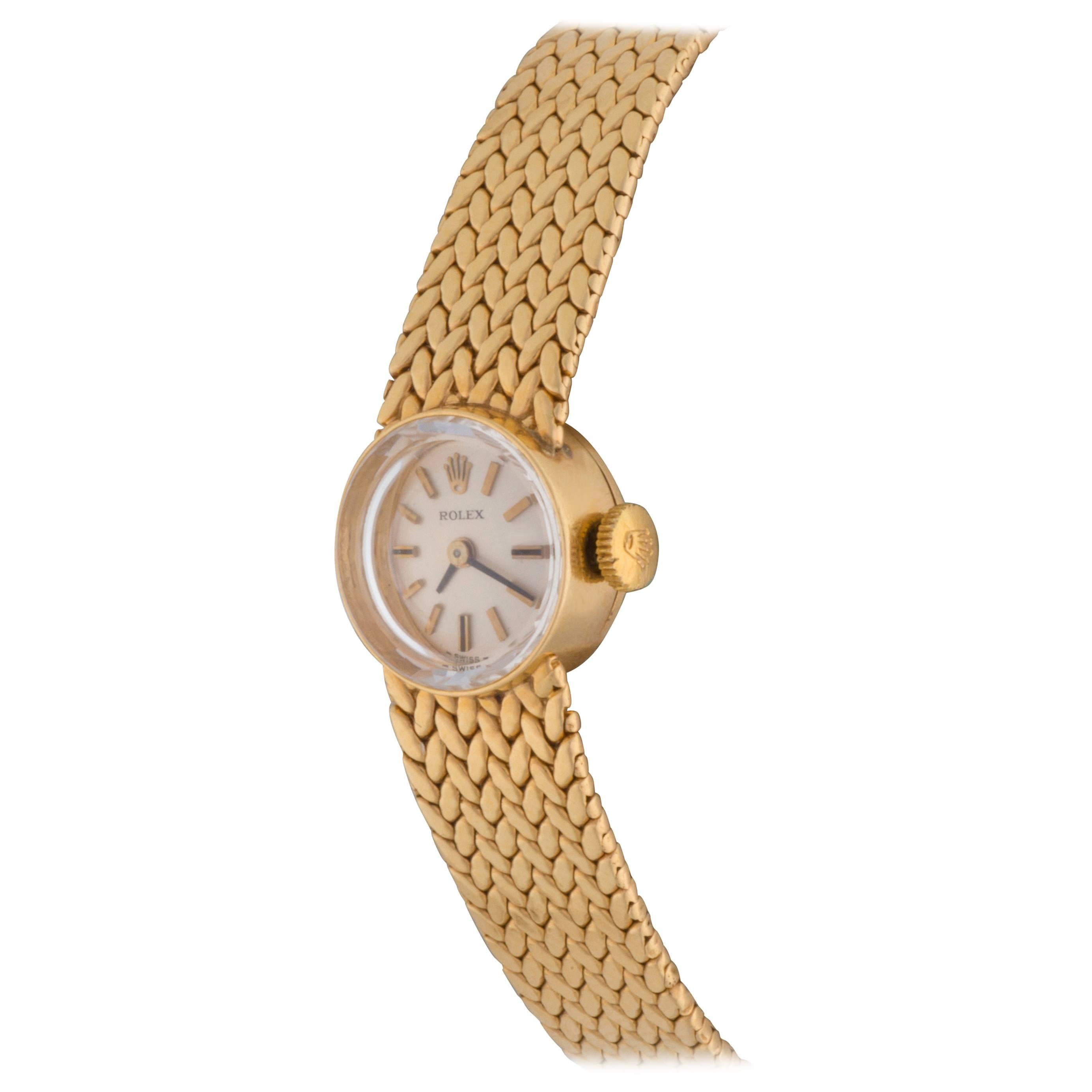 Rolex Ladies Yellow Gold Vintage Manual Wristwatch Ref 9656 