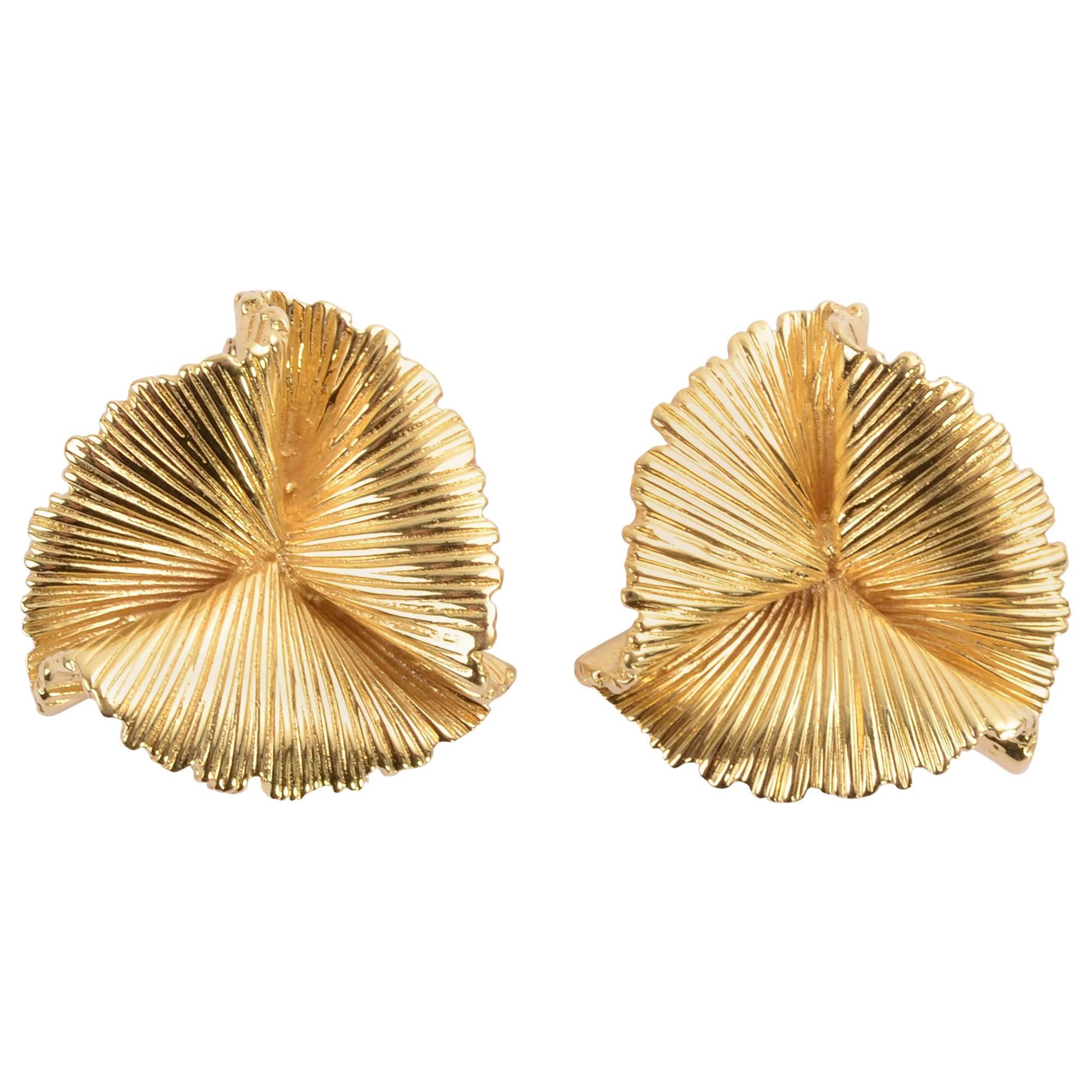 Tiffany & Co Gold Ruffle Earrings