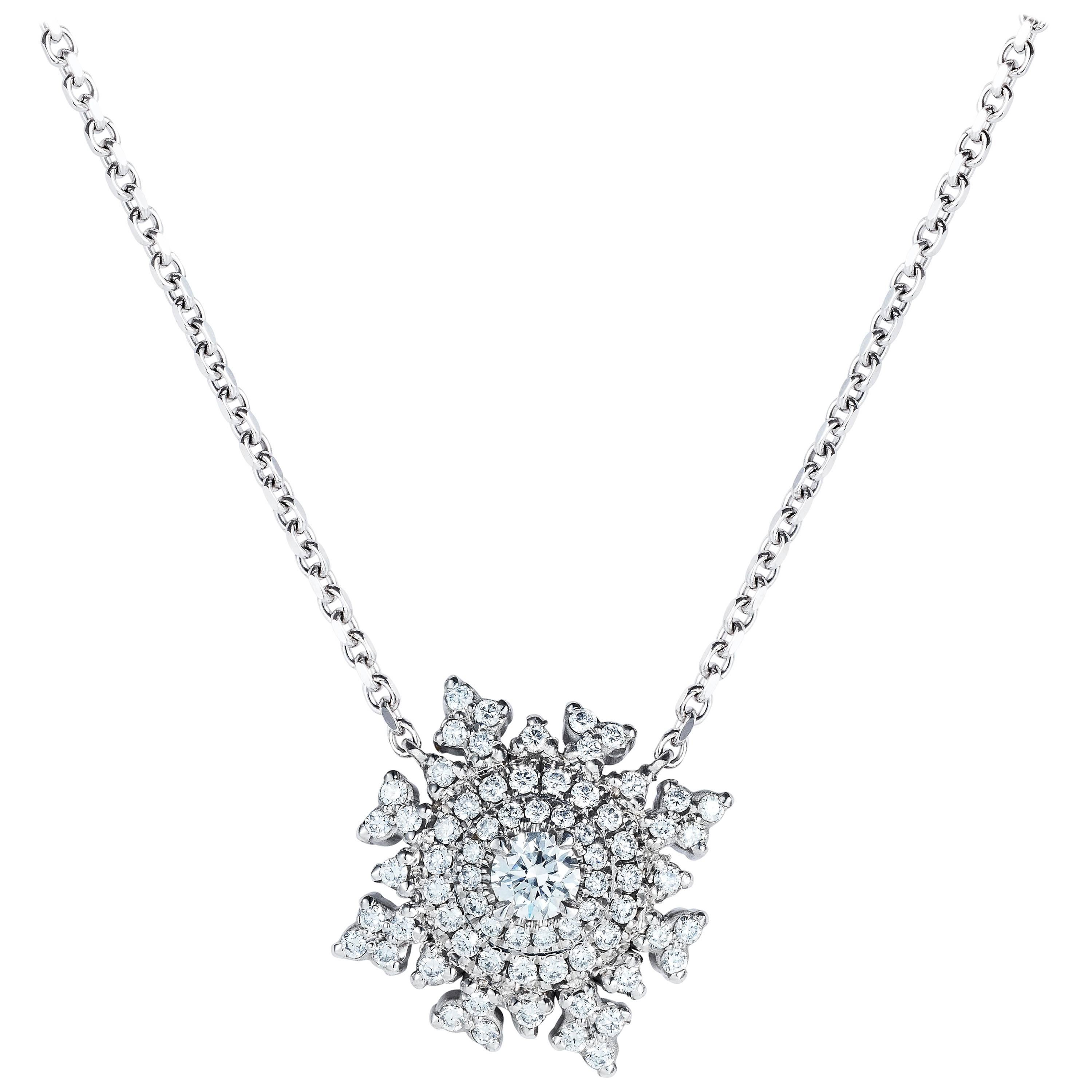 Nadine Aysoy Petite Tsarina 18 Karat White Gold and Diamond Necklace For Sale