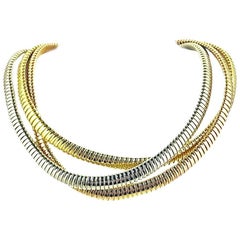 Tri-Color Gold Tubogas Necklace