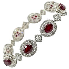 Diamond and Ruby 18k White Gold Bracelet