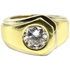 Vintage “Jose Hess” 2.40 Carat Round Brilliant Diamond Solitaire Gents Ring