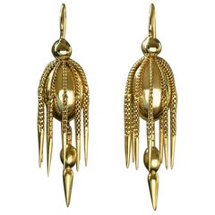 Antique Victorian Gold Tassel Earrings