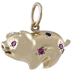 Gemset Pig Charm