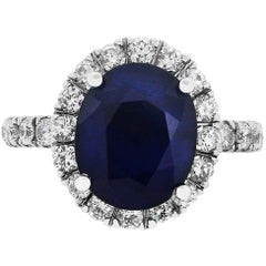 6 Carat Sapphire and Diamond Ring