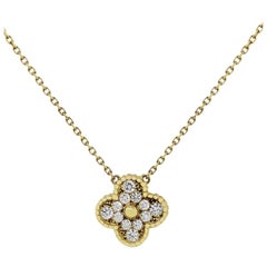 Van Cleef & Arpels Diamond Vintage Alhambra Pendant Necklace