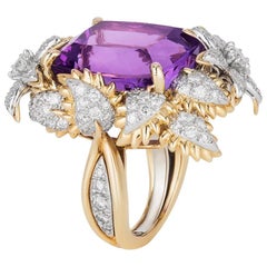 Bielka Amethyst Diamond Gold Platinum Ring