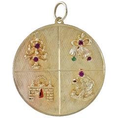 Large Gold Gemset Christmas Charm