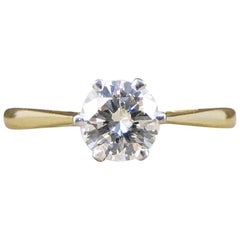 Diamond Solitaire Engagement Ring in 18 Carat Gold, 0.50 Carat Round Brilliant