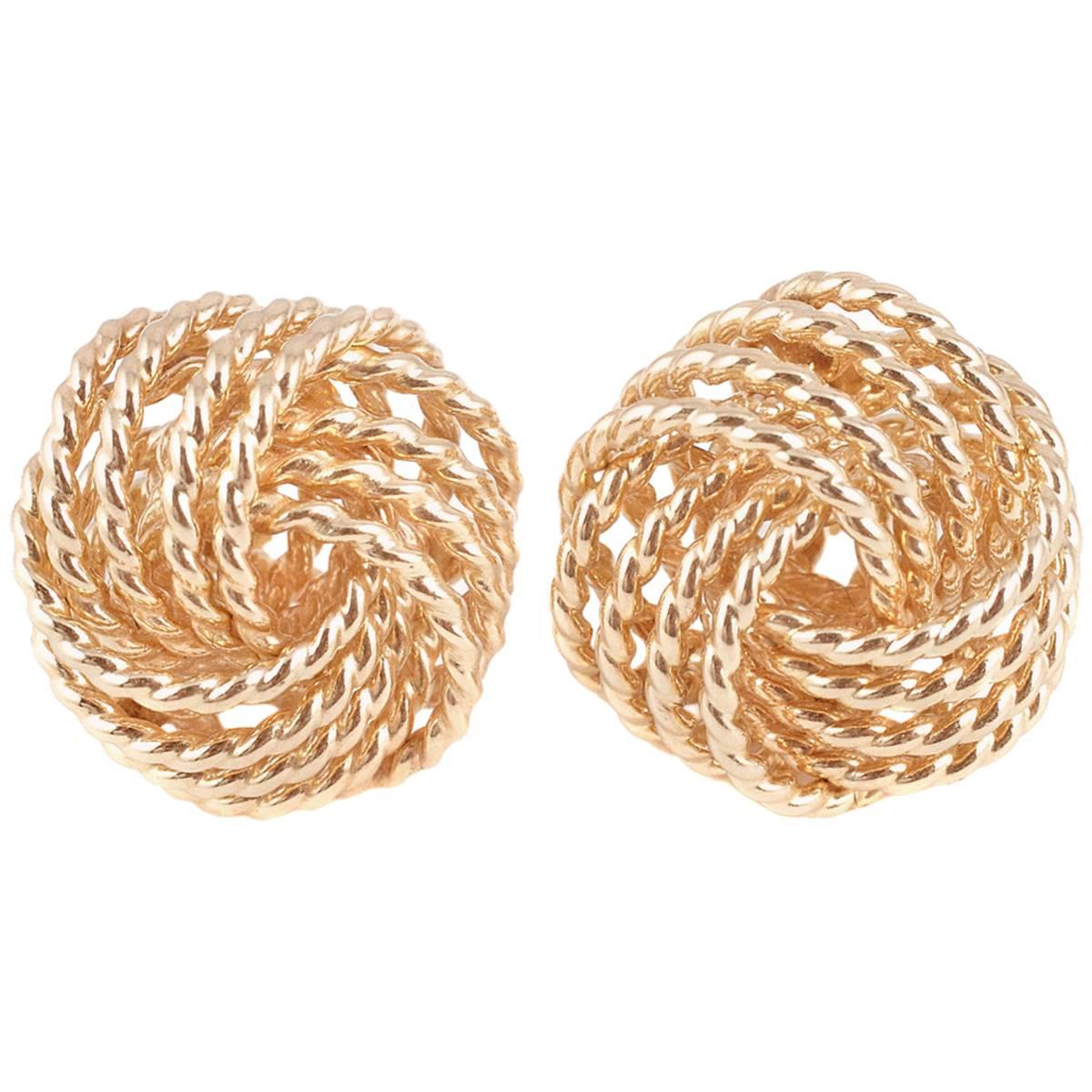 Yellow Gold Knot Earrings