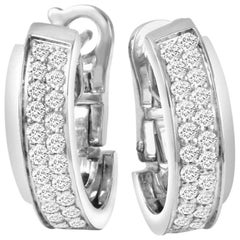 Piaget "Possession" 18 Karat White Gold Diamond Hoop Earrings