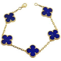 Retro Van Cleef & Arpels Lapis Lazuli Alhambra Bracelet
