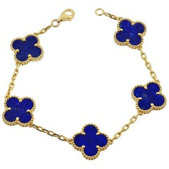 Van Cleef & Arpels Lapis Lazuli Alhambra Bracelet