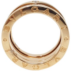 18 Karat Rose Gold Bvlgari B-Zero1 Ring Set with Four Diamonds