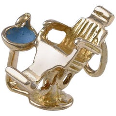 Used Gold and Enamel Dentist's Chair Charm