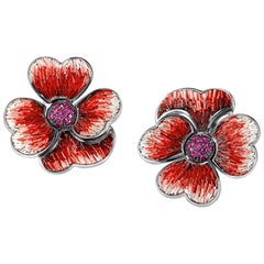 Elegantes Pendientes Zafiros de Plata de Ley Decorados a Mano con Micromosaico
