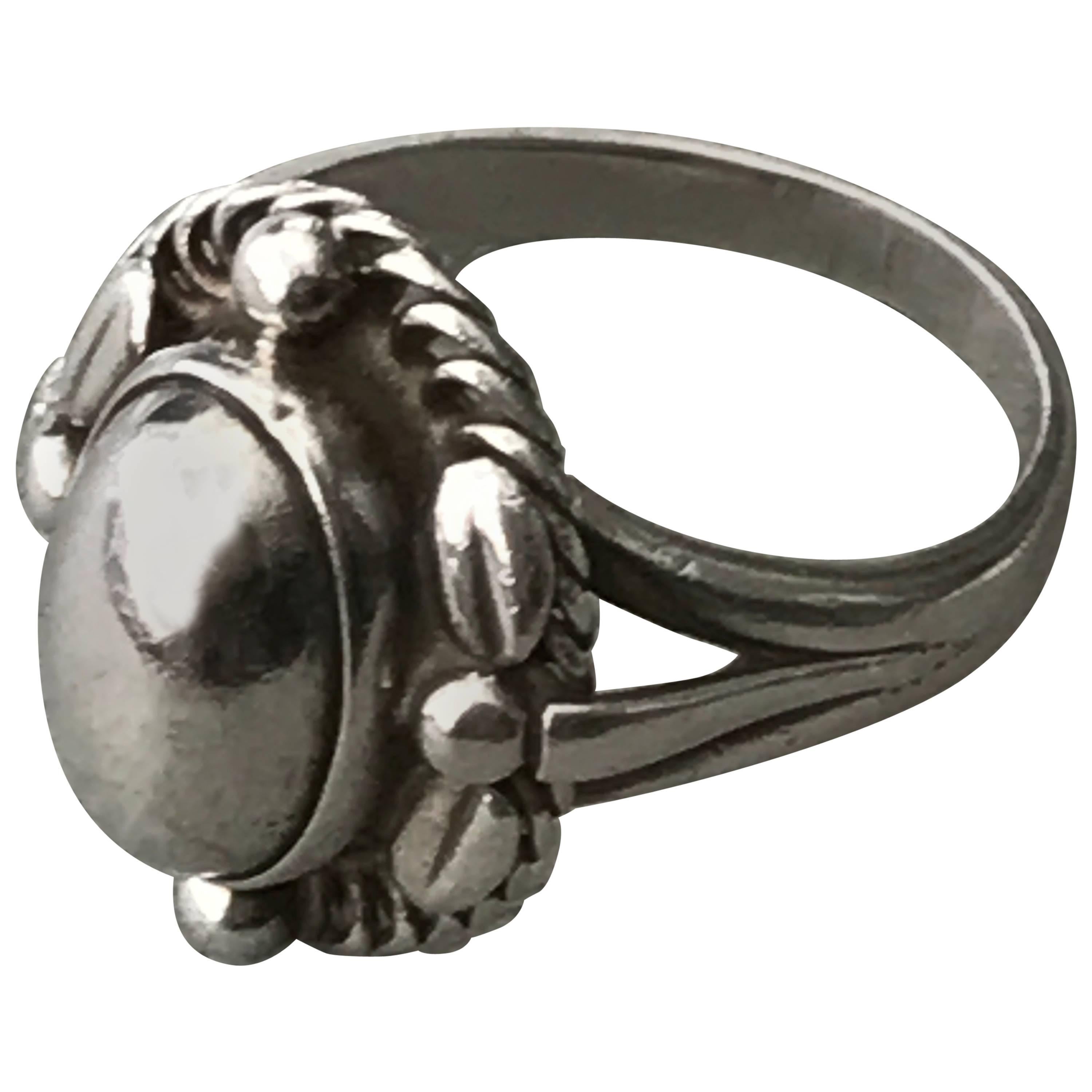 Georg Jensen Sterling Silver Ring, No. 1A (Size 7.25) For Sale