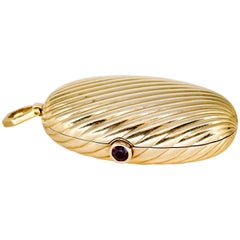 Vintage Bulgari Ruby and Yellow Gold  Pill Box