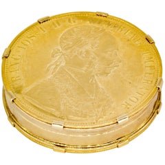 Bulgari Large Gold Austrian Coin Pill Box