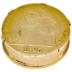 Bulgari Small Yellow Gold Retro Italian Lira Coin Pill Box